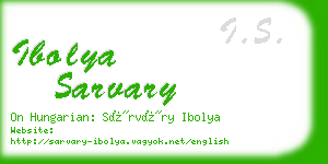 ibolya sarvary business card